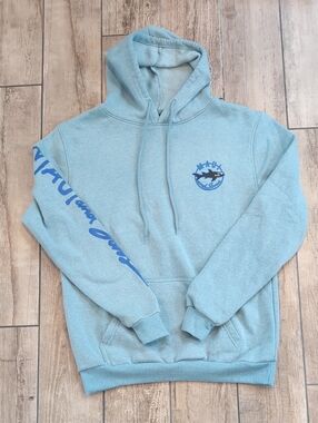 Maui and Sons Light Blue Hoodie with Royal Blue Logos